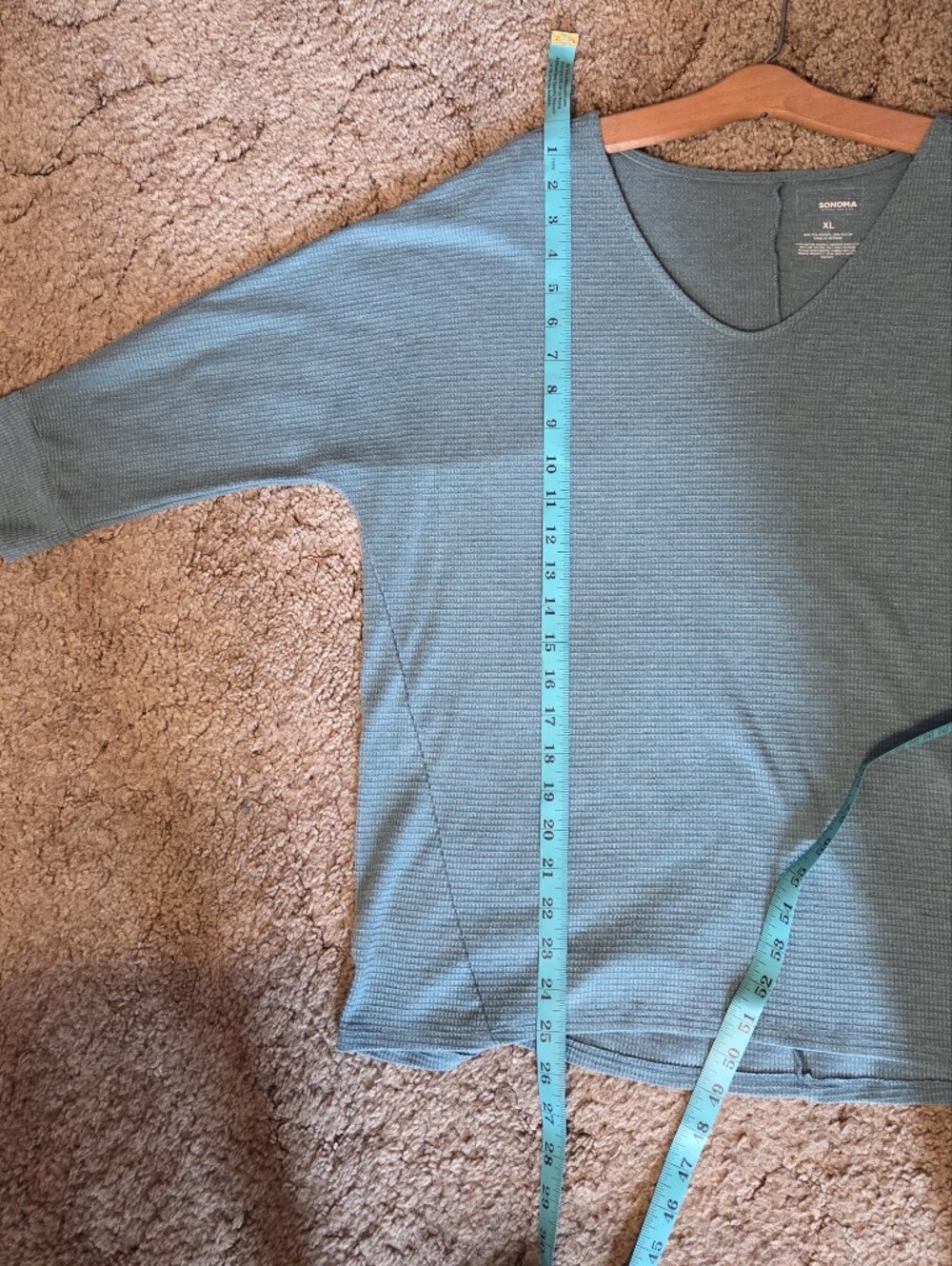 Sonoma Teal Scoop-Neck Waffle Tunic - Picture 4 of 5
